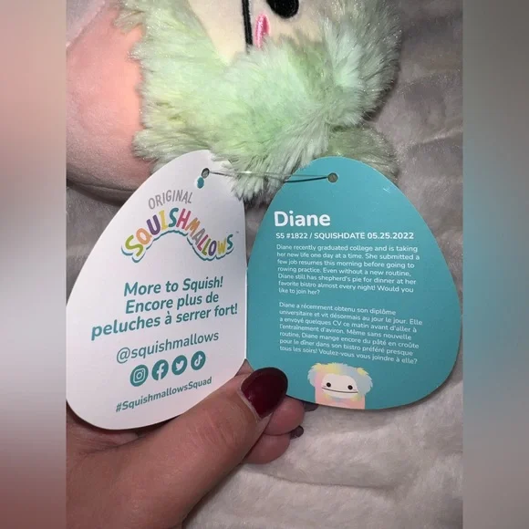 Squishmallow Diane the Bigfoot 5” Pastel Rainbow Fuzzy Hair Plush NWT - Picture 3 of 7